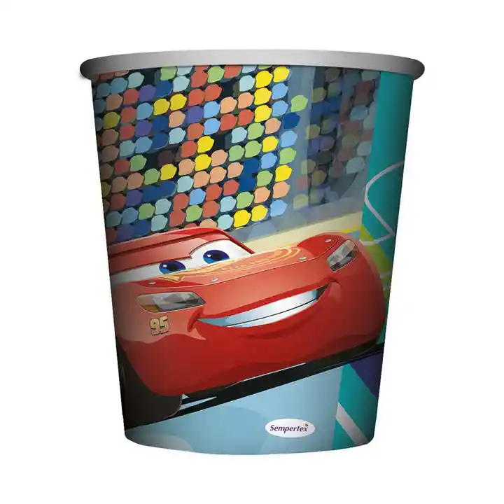 Vaso Desechable Cars De Carton 9 Oz X 8 Sempertex