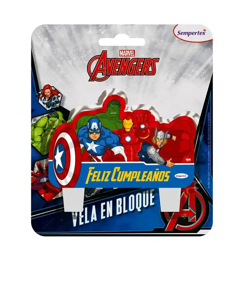Vela Figura Avengers Feliz Cumpleaños 8 X 5 Cm Sempertex
