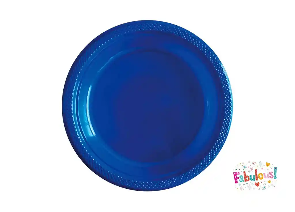 Plato Sempertex Desechable Deluxe Plastico Azul Rey Grande 9" 23 Cm X 10