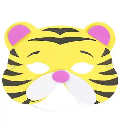 Antifaz En Foamy Motivo Tigre, Ideal Para Hora Loca, Halloween, Carnaval