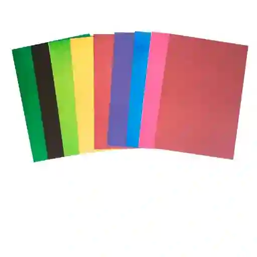 Carton Paja 1/8 Colores Surtidos X 10