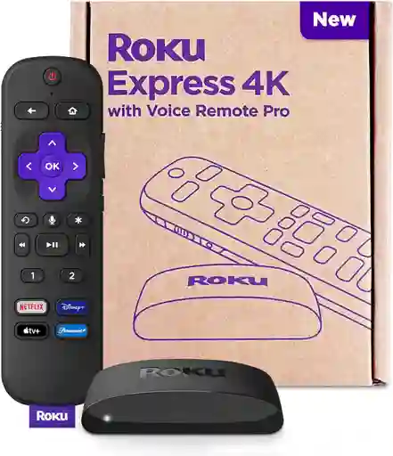 Roku Express 4k Tv Gratis Y En Vivo Dispositivo De Streaming Con Control Remoto Por Voz Pro