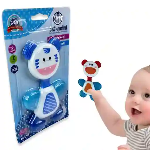 Sonajero Mordedor Llama Dientes Gel Para Bebe Zebra