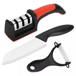 Set 3 Cocina Afilador Cuchillo Pelador