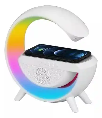 Lámpara Inteligente Mesa Ambiente Altavoz Bluetooth Radio Color De La Estructura Blanco