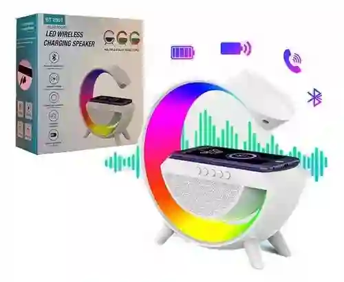 Lámpara Inteligente Mesa Ambiente Altavoz Bluetooth Radio Color De La Estructura Blanco