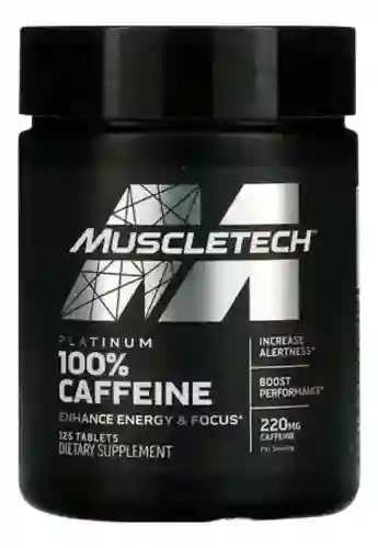 Muscletech, Línea Esencial, Cafeína Al 100 % Platino, 220 Mg, 125 Comprimidos