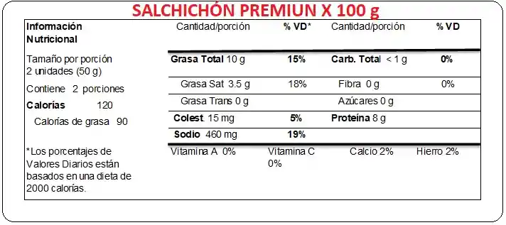 Salchichón De Cerdo