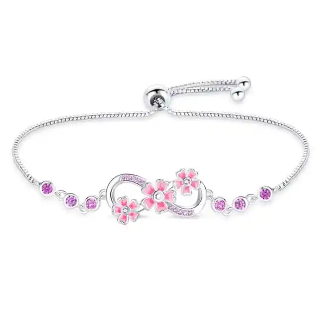 Pulsera Brazalete Con Símbolo Infinito De Circón Brillante De Plata 925