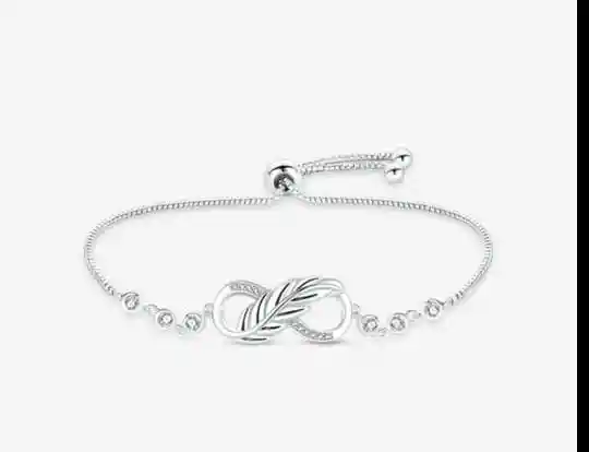 Pulsera Brazalete Con Símbolo Infinito De Circón Brillante De Plata 925