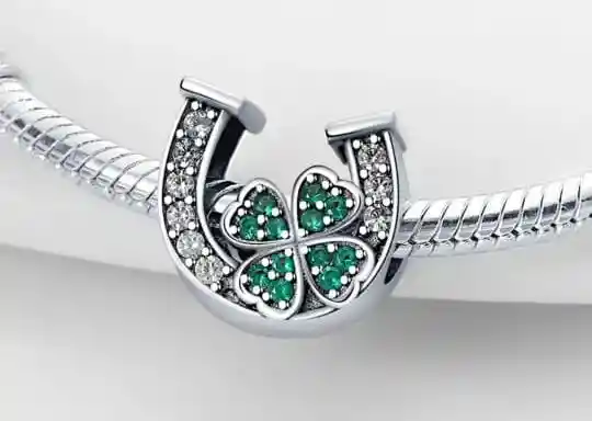 Dije Cuentas Pulseras Pandora De Plata De Ley 925 Con Forma De Trébol De Cuatro Hojas, Cuentas De La Suerte De Corazón De Circón Transparente Verde, Compatible Con Pulsera Pandora.