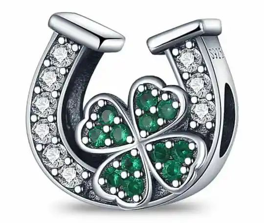 Dije Cuentas Pulseras Pandora De Plata De Ley 925 Con Forma De Trébol De Cuatro Hojas, Cuentas De La Suerte De Corazón De Circón Transparente Verde, Compatible Con Pulsera Pandora.