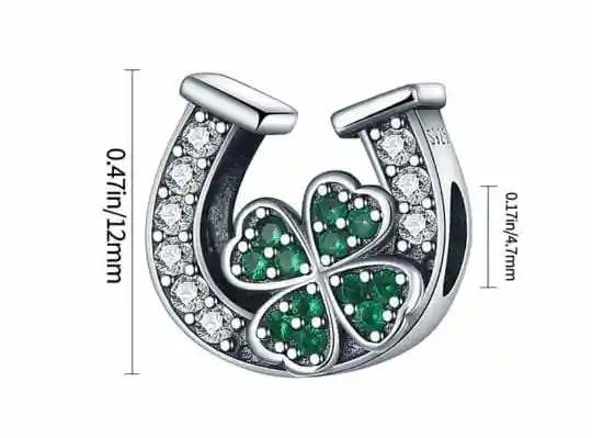 Dije Cuentas Pulseras Pandora De Plata De Ley 925 Con Forma De Trébol De Cuatro Hojas, Cuentas De La Suerte De Corazón De Circón Transparente Verde, Compatible Con Pulsera Pandora.