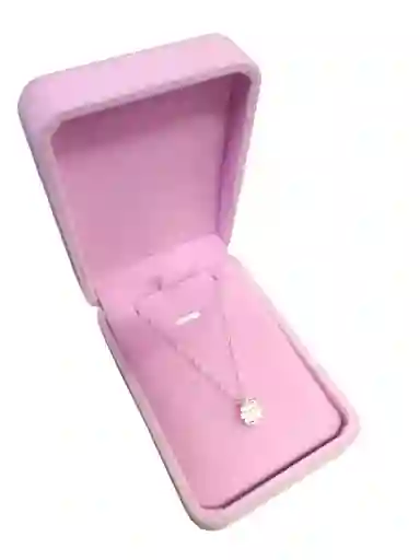 Collar Cadena Con Dije Colgantes Flor De Loto De Plata De Ley 925 Para Mujer, Joyería De Alta Calidad Con Estuche De Lujo Para Joyas Terciopelado Rosado