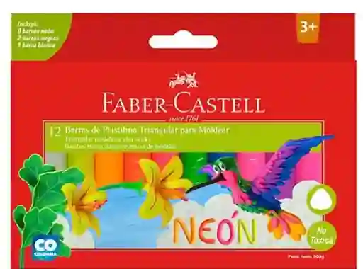 Plastilina Faber Castell Triangular Neon X 12 Barras