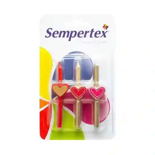 Vela Sempertex Corazones Surtidas X 6 Unidades Amor Amistad