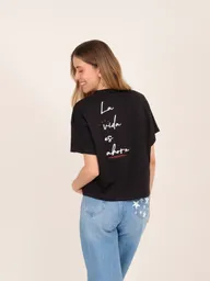 Camiseta la Vida es Ahora Negro M