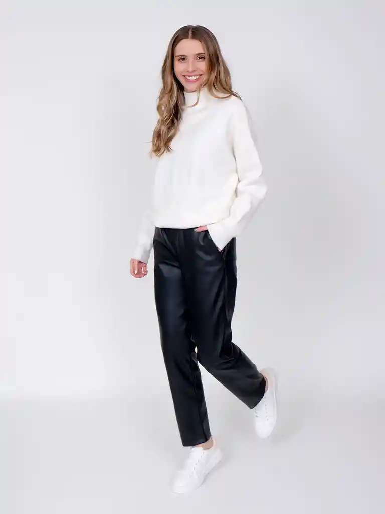 Pantalón Efecto Piel Negro XXL