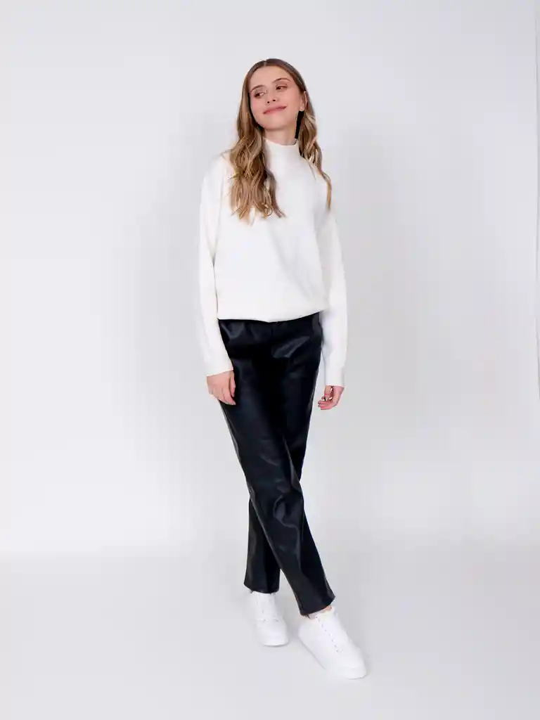 Pantalón Efecto Piel Negro XXL