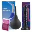 Ducha Anal 160 Ml + Dildo Pene En Silicona + Lubricante Anal