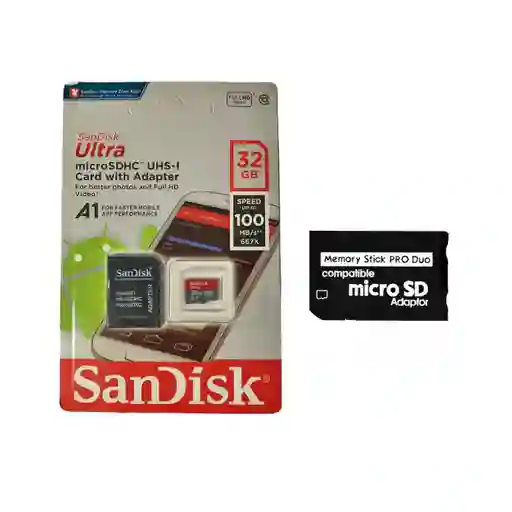 Memoria Micro Sd 32 Gb Sandisk + Pro Duo Nueva