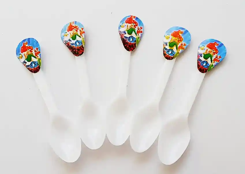 Cucharas Plasticas Niña Sirenita Ariel X 20