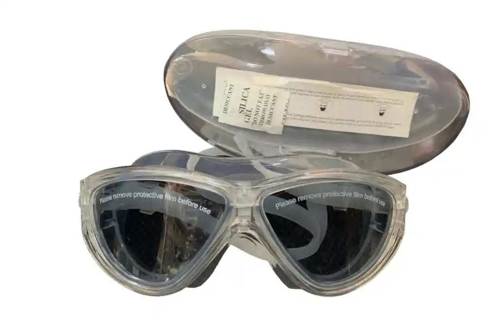 Gafas De Natacion Adulto Marco Transparente Lente Oscuro Con Estuche