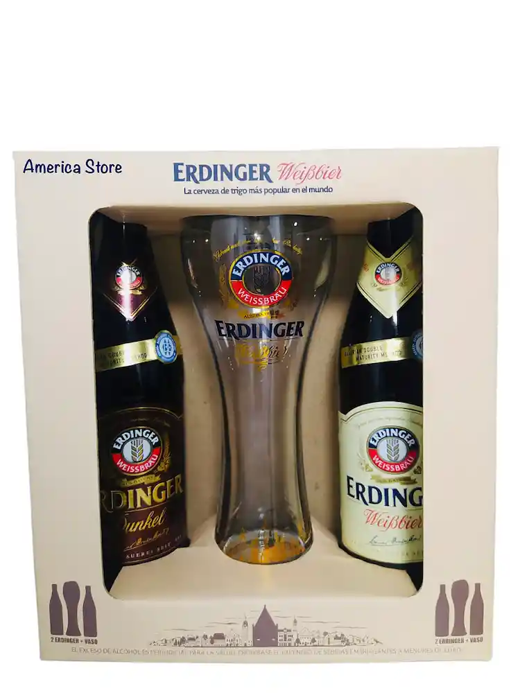 Estuche De Erdinger Cerveza Alemana + Vaso