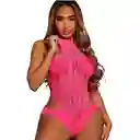 Lencería Malla Erotica Sexy Brillante Body Nyla Fucsia