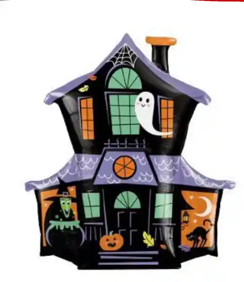 Globo Metalizado Casa Embrujada 63 X 66 Cm Halloween Ref Xts-yx575