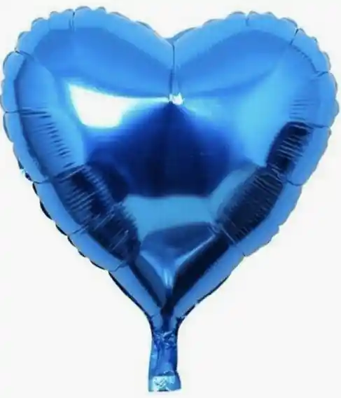 Globo Metalizado Corazon 18" 46 Cms Azul Rey