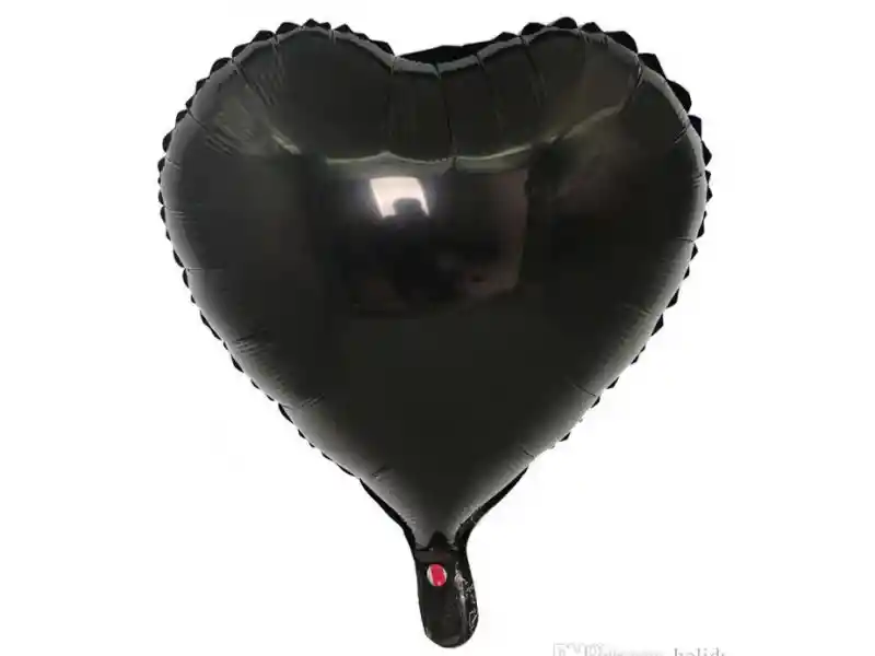 Globo Metalizado Corazon 18" 46 Cms Negro