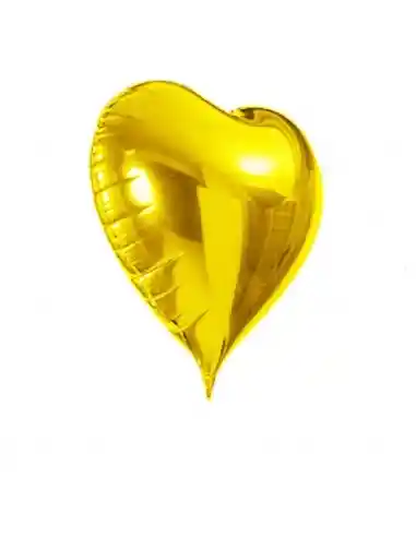 Globo Metalizado Corazon Pequeño Dorado 25 Cm