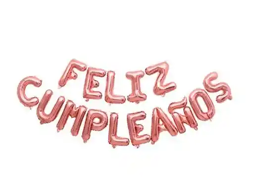 Letrero Feliz Cumpleaños Inflable Letra A Letra Oro Rosa Item 6882