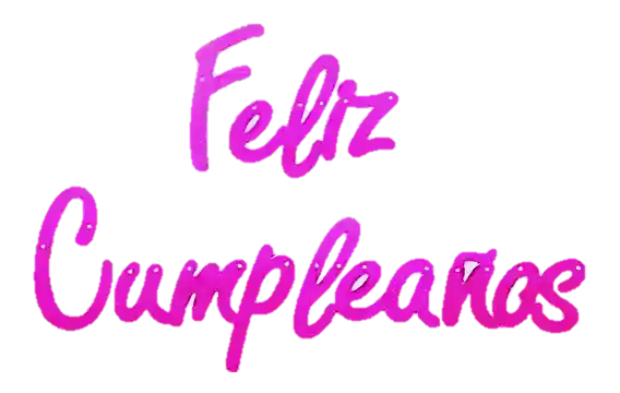 Letrero Feliz Cumpleaños Letra Cursiva Fucsia Escarchado