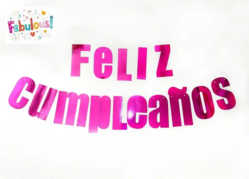 Letrero Metalizado Feliz Cumpleaños Letra A Letra Fucsia