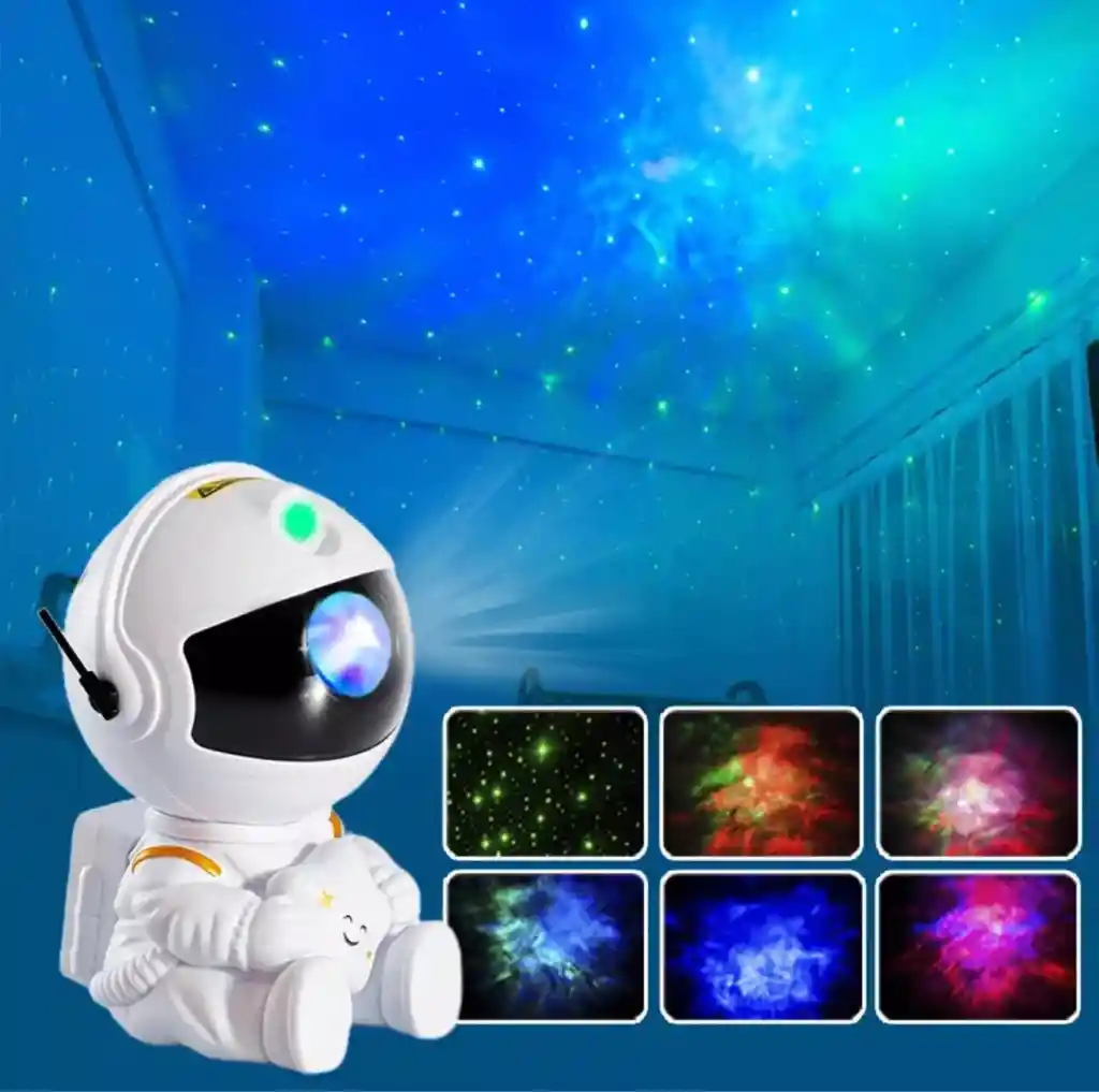 Proyector Astronauta Estrellas Galaxia Luz Led + Control