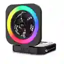 Ventilador Recargable Con Parlante Bluetooth Aux Luces Rgb