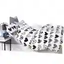 Funda Duvet Estampado Black Heart Doble + Sabana Plana