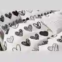 Funda Duvet Estampado Black Heart Doble + Sabana Plana