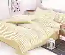 Funda Duvet Estampado Franjas Crema Doble + Sabana Plana