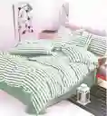 Funda Duvet Estampado Franjas Verde Doble + Sabana Plana