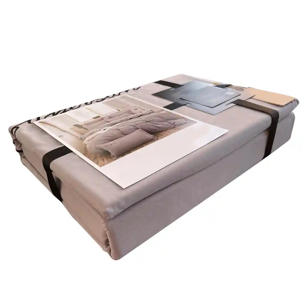 Funda Duvet Sampson Bordado Gris Claro Queen + Sabana Plana