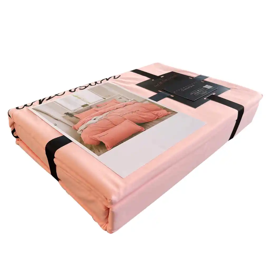 Funda Duvet Sampson Bordado Palo De Rosa Doble + Sabana Plana