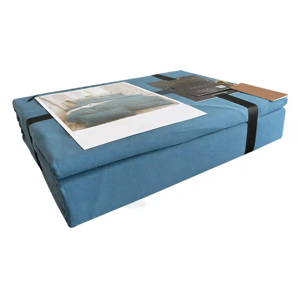 Funda Duvet Sampson Bordado Celeste Doble + Sabana Plana