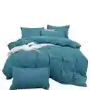 Funda Duvet Sampson Bordado Celeste Doble + Sabana Plana