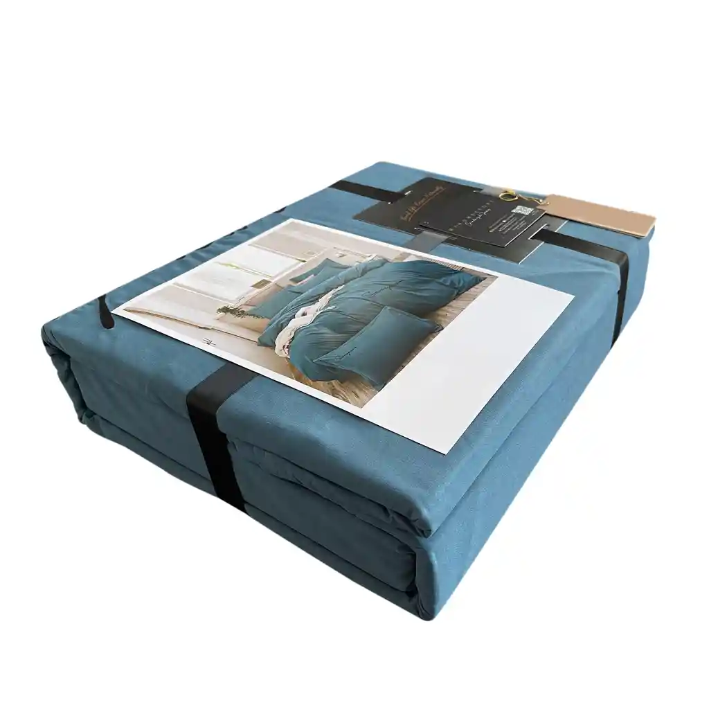 Funda Duvet Sampson Bordado Celeste Doble + Sabana Plana