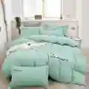 Funda Duvet Sampson Bordado Aqua Doble + Sabana Plana