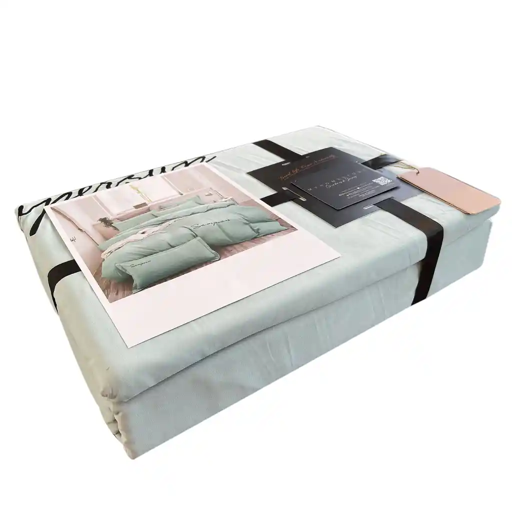 Funda Duvet Sampson Bordado Aqua Doble + Sabana Plana