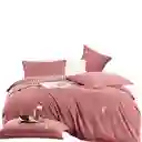 Funda Duvet Tacto Suave Unicolor Lila Queen + Sabana Plana